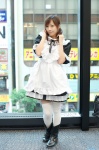 apron boots cosplay dress maid maid_uniform original riren thighhighs twintails zettai_ryouiki rating:Safe score:1 user:nil!