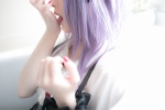 atsuki bathroom bathtub blouse cosplay dagashi_biyori dagashi_kashi hairband purple_hair shidare_hotaru skirt suspenders wet rating:Safe score:0 user:nil!