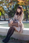 black_legwear blouse coat handbag hiokichi pantyhose ribbon_tie rating:Safe score:1 user:pixymisa