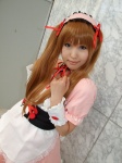 apron asahina_mikuru cosplay hair_ribbons moeka suzumiya_haruhi_no_yuuutsu twintails rating:Safe score:0 user:nil!
