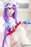 bed cosplay dress hat patchouli_knowledge purple_hair robe saku sweet_garden thighhighs touhou zettai_ryouiki rating:Safe score:2 user:nil!