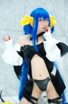 blue_hair bodysuit boots choker cosplay dizzy guilty_gear pantyhose sheer_legwear tail thighhighs twintails wings yukimi rating:Safe score:3 user:nil!