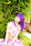 bikini cleavage cosplay fate/series fate/stay_night hair_ribbons matou_sakura purple_hair sachi_budou side-tie_bikini swimsuit rating:Safe score:0 user:nil!