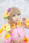 aiba_yumi blonde_hair cosplay croptop flowers hizuki_yuuki idolmaster miniskirt skirt rating:Safe score:0 user:pixymisa