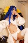 blue_hair boots choker cleavage cosplay dizzy guilty_gear hairbows hitori_gokko monokini one-piece_swimsuit saku swimsuit tail thighhighs underboob wings rating:Safe score:1 user:nil!