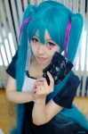 aqua_hair cosplay crazy_clown_(vocaloid) dress hatsune_miku mask merino_moko twintails vocaloid rating:Safe score:0 user:nil!