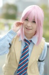 blouse cosplay harukanaru_toki_no_naka_de harukanaru_toki_no_naka_de_5 hasume_yuki mumu pink_hair school_uniform tie vest rating:Safe score:0 user:nil!