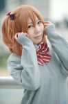 aoki blouse cosplay orange_hair original ponytail school_uniform sweater rating:Safe score:0 user:nil!