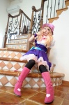 blonde_hair blouse boots cosplay deep_rabbit hat macross macross_frontier macross_frontier:_itsuwari_no_utahime pleated_skirt saku sheryl_nome skirt thighhighs vest zettai_ryouiki rating:Safe score:0 user:nil!