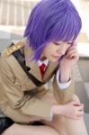 blazer blouse cosplay ghost_in_the_shell kusanagi_motoko military_uniform miniskirt purple_hair skirt thighhighs tie touka rating:Safe score:0 user:nil!