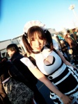 apron cleavage cosplay cyborg_nene dress hairband maid maid_uniform original twintails rating:Safe score:0 user:nil!