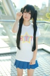 cosplay k-on! nakano_azusa nepachi pleated_skirt school_uniform skirt tshirt twintails rating:Safe score:0 user:nil!