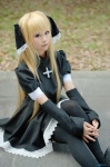 black_cat blonde_hair cosplay detached_sleeves dress eve ryuga thighhighs twintails zettai_ryouiki rating:Safe score:1 user:nil!
