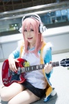 cosplay guitar headphones nitro_super_sonic pink_hair shorts super_soniko track_jacket yukimi_ume rating:Safe score:0 user:pixymisa