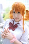 anjou_naruko ano_hi_mita_hana_no_namae_wo_bokutachi_wa_mada_shiranai blouse cosplay orange_hair saki school_uniform twintails rating:Safe score:0 user:nil!