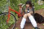 bicycle bikini blouse cardigan loose_socks nagato_yuma pleated_skirt scarf school_uniform side-tie_bikini skirt socks swimsuit rating:Safe score:0 user:nil!