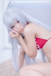 ahoge bikini_top cosplay haiyore!_nyaruko-san kurasaka_kururu nyaruko silver_hair swimsuit rating:Safe score:0 user:nil!