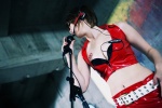 bra cleavage cosplay headset kurosawa_rai meiko microphone miniskirt skirt vest vocaloid rating:Safe score:0 user:nil!