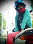 cardigan cyborg_nene dress jeans motorcycle_helmet rating:Safe score:0 user:nil!