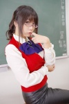 blouse chocoball cosplay glasses kazami_mizuho miniskirt onegai_chokoteacher onegai_teacher ponytail skirt vest rating:Safe score:0 user:nil!