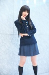 akiyama_mio blazer blouse cosplay kneesocks k-on! kuuya pleated_skirt school_uniform skirt rating:Safe score:0 user:nil!