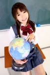 blouse bowtie cosplay globe higurashi_rin pleated_skirt saionji_sekai school_days school_uniform skirt thighhighs vest zettai_ryouiki rating:Safe score:0 user:pixymisa