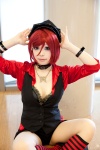 blouse choker cosplay kneesocks miniskirt original red_hair skirt soda_(model) vest rating:Safe score:1 user:pixymisa