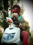 cardigan cyborg_nene dress jeans motorcycle_helmet rating:Safe score:0 user:nil!
