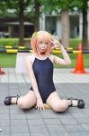 bikini collar cosplay harusaki_chiwa one-piece_swimsuit orange_hair ore_no_kanojo_to_osananajimi_ga_shuraba_sugiru sakuya see-through swimsuit twintails rating:Safe score:2 user:nil!