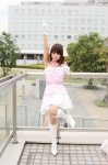amami_haruka boots cosplay dress gloves hair_ribbons hiromichi idolmaster pantyhose sheer_legwear rating:Safe score:0 user:nil!