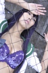 ashiya_noriko bra busujima_saeko busujima_saeko_no_eroi_toko cleavage cosplay highschool_of_the_dead open_clothes purple_hair sailor_uniform school_uniform rating:Safe score:2 user:nil!