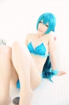 aqua_hair bathroom bikini colorful_pop_star!! cosplay haruka hatsune_miku ponytail swimsuit vocaloid rating:Safe score:1 user:nil!