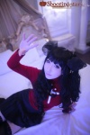 bed cosplay fate/series fate/stay_night hair_ribbons pleated_skirt red_devil saku skirt sweater thighhighs tohsaka_rin turtleneck twintails zettai_ryouiki rating:Safe score:0 user:nil!