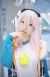 cosplay headphones hoodie kazuki_ren nitro_super_sonic pink_hair super_soniko tshirt rating:Safe score:0 user:nil!