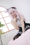 animal_ears bunny_ears collar cosplay dress garter_straps headphones hiiragi_haruka nitro_super_sonic pink_hair ribbon_tie super_soniko thighhighs zettai_ryouiki rating:Safe score:1 user:pixymisa