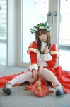 akumania cosplay dress garter_belt high_priest ragnarok_online staff thighhighs wreath rating:Safe score:2 user:nil!