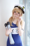 blonde_hair cosplay glasses hat i-8_(kantai_collection) iri kantai_collection school_swimsuit swimsuit twintails rating:Safe score:0 user:nil!