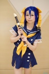 blue_hair cosplay hairbows miniskirt recorder sailor_uniform school_uniform skirt suu yukariki_ichihime zaregoto_series rating:Safe score:0 user:nil!