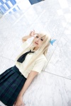 asae_ayato blonde_hair blouse boku_wa_tomodachi_ga_sukunai cosplay kashiwazaki_sena pleated_skirt school_uniform skirt rating:Safe score:1 user:pixymisa