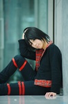ahoge cosplay croptop crossplay idolmaster jacket jeans kikuchi_makoto shii rating:Safe score:1 user:nil!