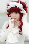 cosplay doku-hime elbow_gloves gloves gown lycoris_radiata red_hair tsugihagi_mishin rating:Safe score:0 user:nil!
