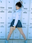 aizawa_hitomi ass costume deep_impact miniskirt pleated_skirt school_uniform side_ponytail skirt tie rating:Safe score:3 user:nil!