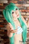 aqua_hair bikini cleavage cosplay hatsune_miku project_diva saku swimsuit twintails vocaloid rating:Safe score:0 user:nil!