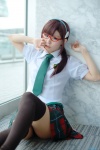 blouse cosplay glasses hairband maitako makinami_mari_illustrious neon_genesis_evangelion pleated_skirt rebuild_of_evangelion school_uniform skirt thighhighs tie twintails zettai_ryouiki rating:Safe score:7 user:nil!