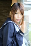 cosplay dead_or_alive higurashi_rin kasumi_(doa) kunoichi ninjin ponytail sailor_uniform school_uniform rating:Safe score:0 user:nil!