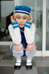 axis_powers_hetalia blonde_hair cosplay crossplay kneehighs nagatsuki sailor_uniform school_uniform sealand shorts rating:Safe score:0 user:nil!