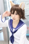 animal_ears blouse cat_ears cosplay miyafuji_yoshika scarf strike_witches yuki_ringo rating:Safe score:0 user:pixymisa
