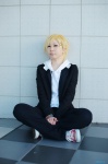 blazer blonde_hair cosplay crossplay hasami hoodie inu_boku_secret_service school_uniform trousers watanuki_banri rating:Safe score:0 user:nil!