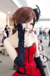 cosplay dress elbow_gloves gloves headdress meiko setuna_shindi strapless vocaloid rating:Safe score:0 user:pixymisa