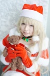 blonde_hair blouse chii_(chobits) chobits choker cosplay gloves miniskirt santa_costume shawl skirt stocking_cap yui_(ii) rating:Safe score:0 user:nil!